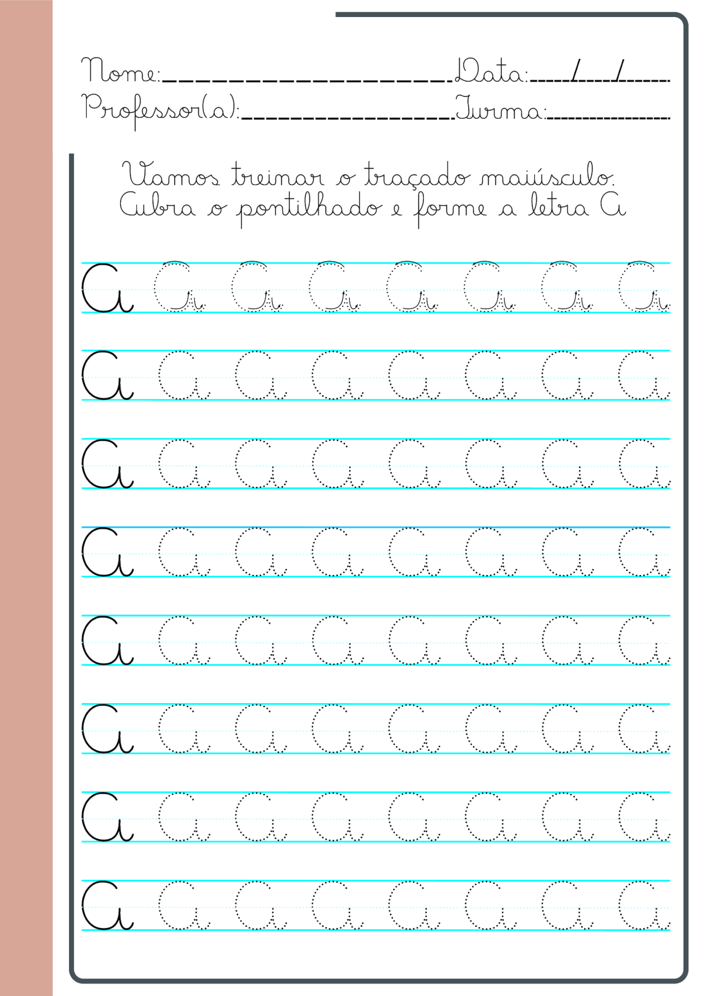 Traçado da letra A maiúscula